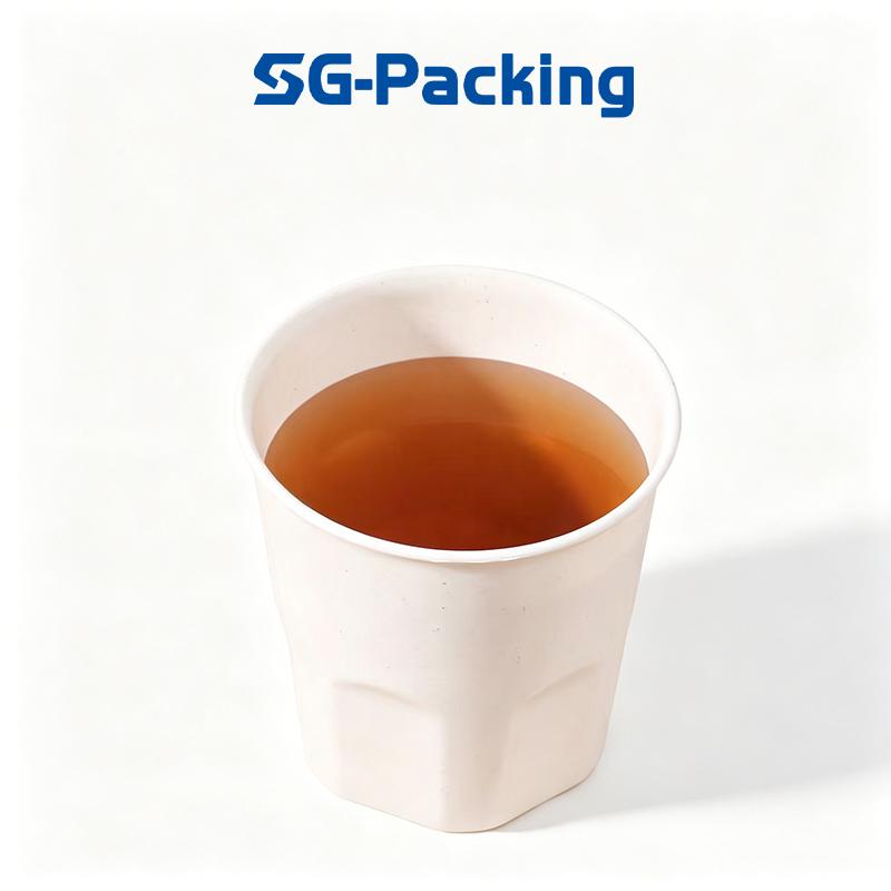 [SG-Packing] 20Pcs Disposable Rice Husk Water Cups Biodegradable Eco Friendly White Drinking Cups Cold & Heat Resistant for Coffee Tea Party Catering Camping
