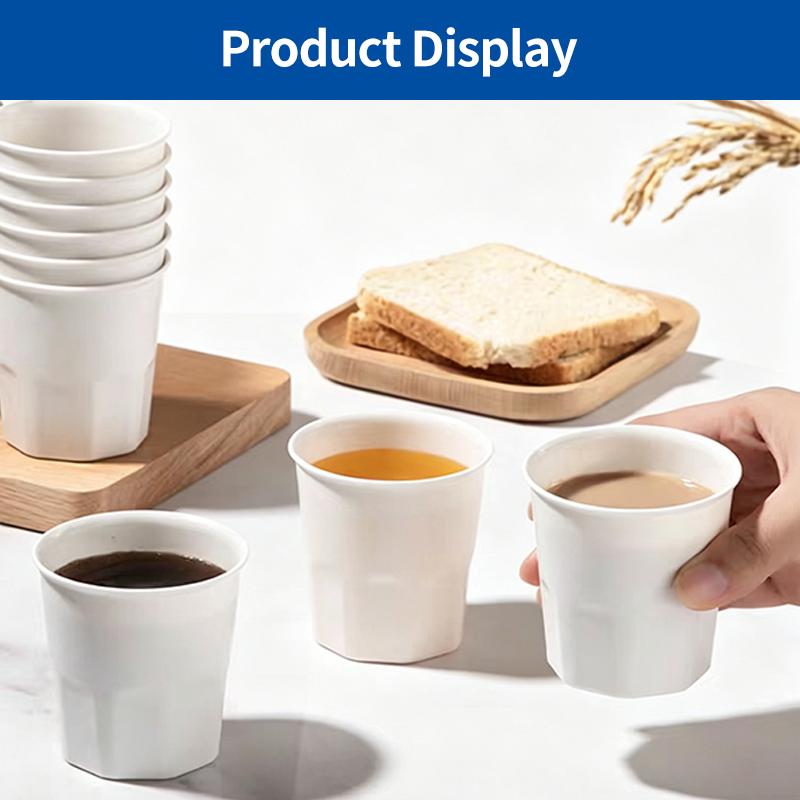 [SG-Packing] 20Pcs Disposable Rice Husk Water Cups Biodegradable Eco Friendly White Drinking Cups Cold & Heat Resistant for Coffee Tea Party Catering Camping