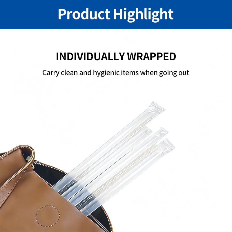 [SG-Packing]  HC06 Individually Wrapped Clear Plastic Straws Disposable Straight Transparent Straws for Bubble Tea Milk Tea Coffee Cold Drinks