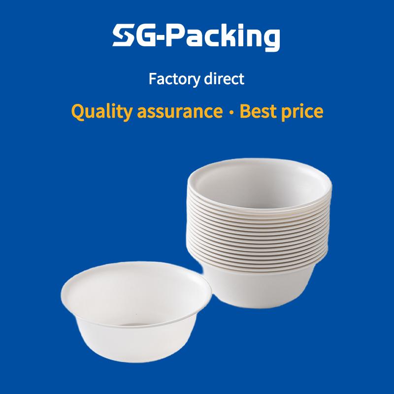 [SG-Packing] 20Pcs Disposable Rice Husk Bowls 350ml/480ml Biodegradable Eco Friendly Rice Soup Bowl Food Grade Tableware for Party Catering Camping