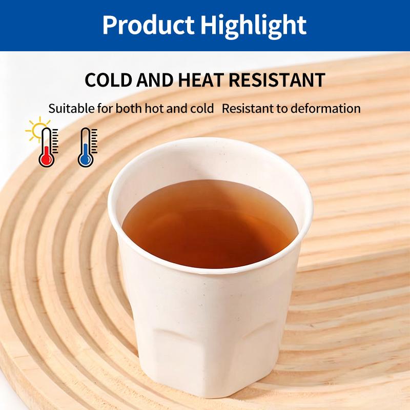 [SG-Packing] 20Pcs Disposable Rice Husk Water Cups Biodegradable Eco Friendly White Drinking Cups Cold & Heat Resistant for Coffee Tea Party Catering Camping