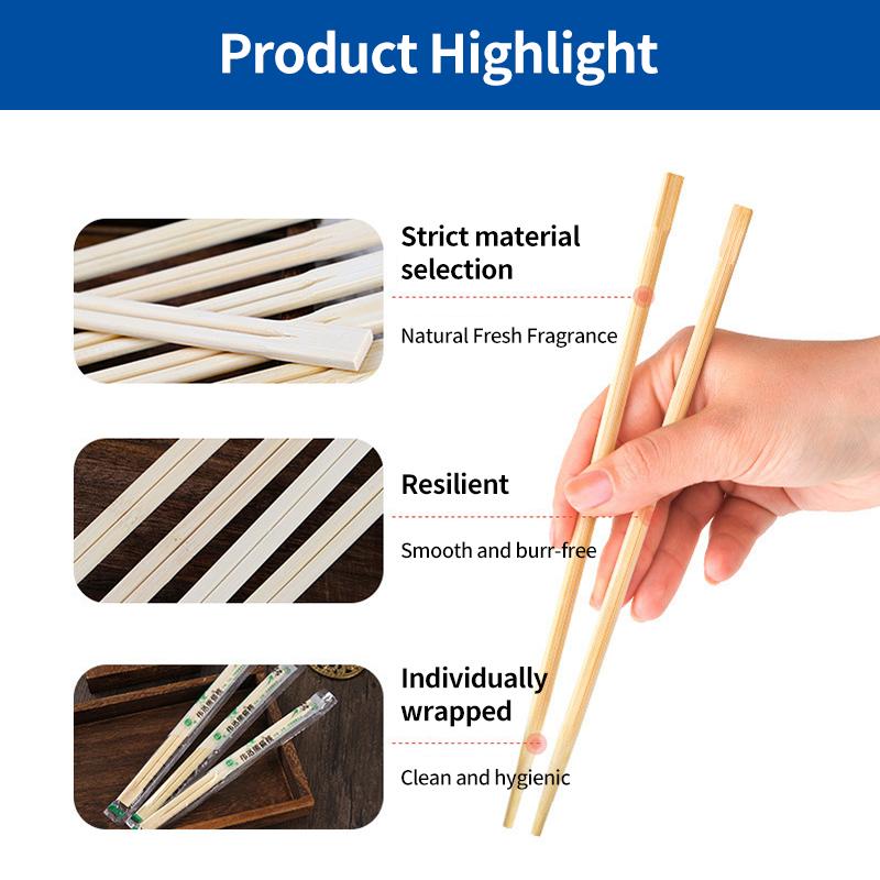 [SG-Packing]  50 Pairs Individually Wrapped Disposable Bamboo Chopsticks Natural Eco-Friendly Panda Packed Wooden Chopsticks for Restaurant Takeaway Party