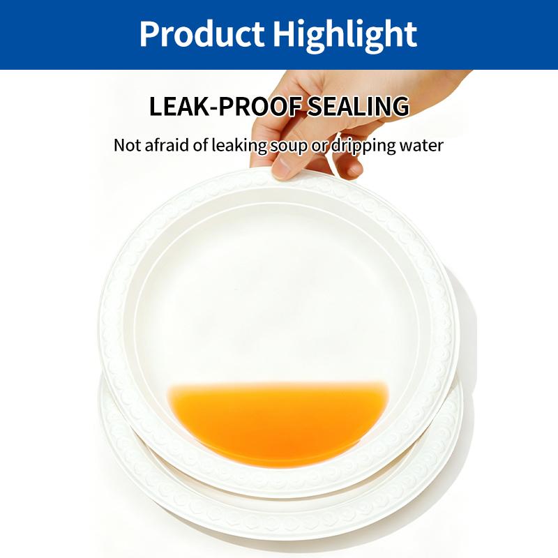 [SG-Packing] Disposable Corn Starch Plates 17.78cm/22.86cm Eco Friendly Biodegradable White Paper Plates for Party Snack Dessert