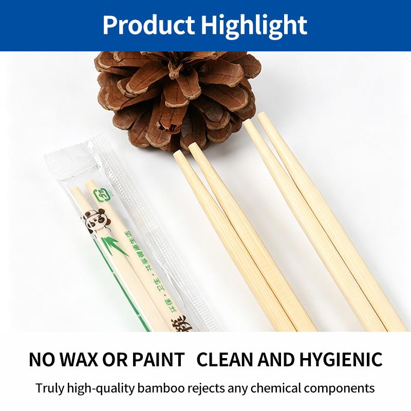[SG-Packing]  50 Pairs Individually Wrapped Disposable Bamboo Chopsticks Natural Eco-Friendly Panda Packed Wooden Chopsticks for Restaurant Takeaway Party