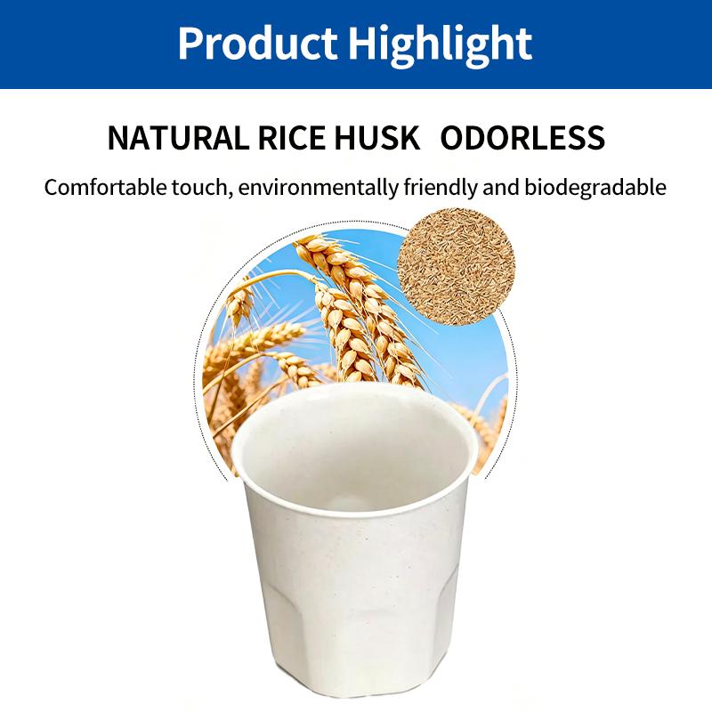 [SG-Packing] 20Pcs Disposable Rice Husk Water Cups Biodegradable Eco Friendly White Drinking Cups Cold & Heat Resistant for Coffee Tea Party Catering Camping