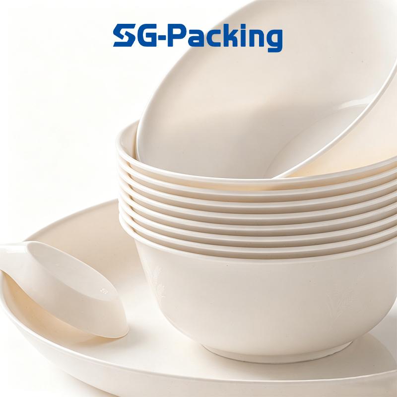[SG-Packing] 20Pcs Disposable Rice Husk Bowls 350ml/480ml Biodegradable Eco Friendly Rice Soup Bowl Food Grade Tableware for Party Catering Camping