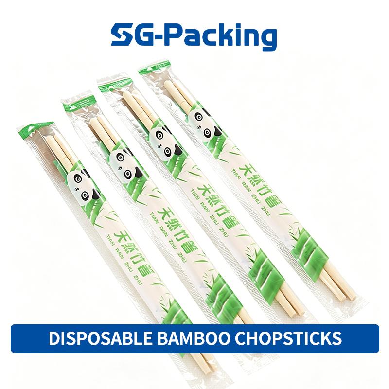 [SG-Packing]  50 Pairs Individually Wrapped Disposable Bamboo Chopsticks Natural Eco-Friendly Panda Packed Wooden Chopsticks for Restaurant Takeaway Party