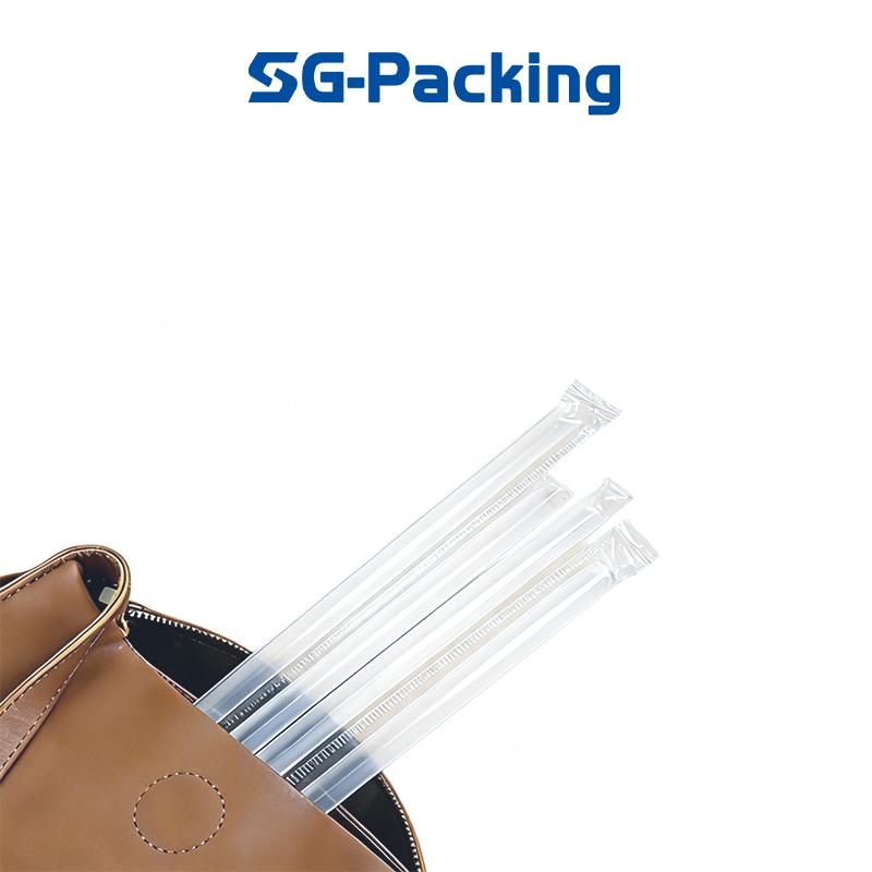 [SG-Packing]  HC06 Individually Wrapped Clear Plastic Straws Disposable Straight Transparent Straws for Bubble Tea Milk Tea Coffee Cold Drinks