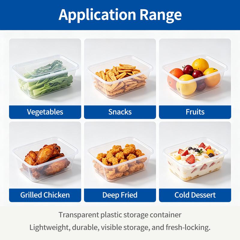 [SG-Packing] Disposable Plastic Food Container with Lid | Food Storage Box | Microwave Safe | Takeaway Packaging Container
