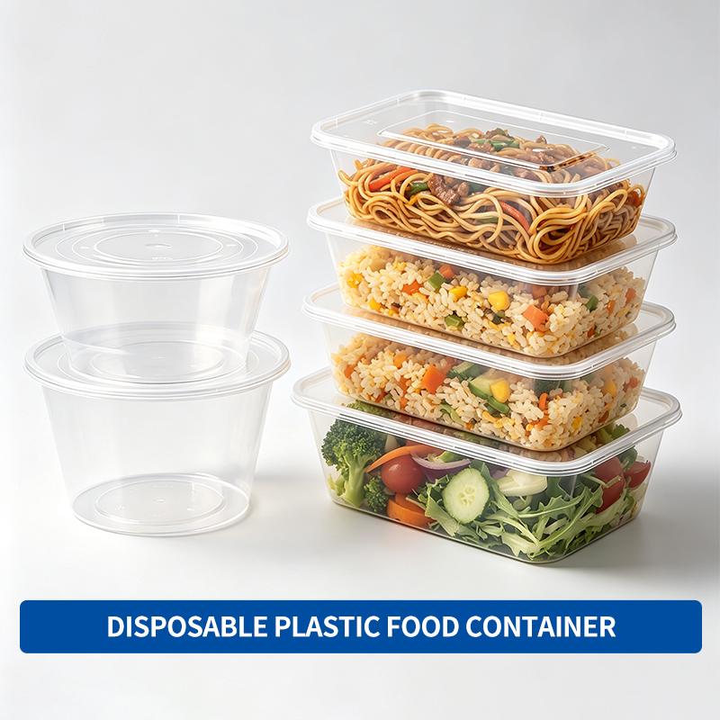 [SG-Packing] Disposable Plastic Food Container with Lid | Food Storage Box | Microwave Safe | Takeaway Packaging Container