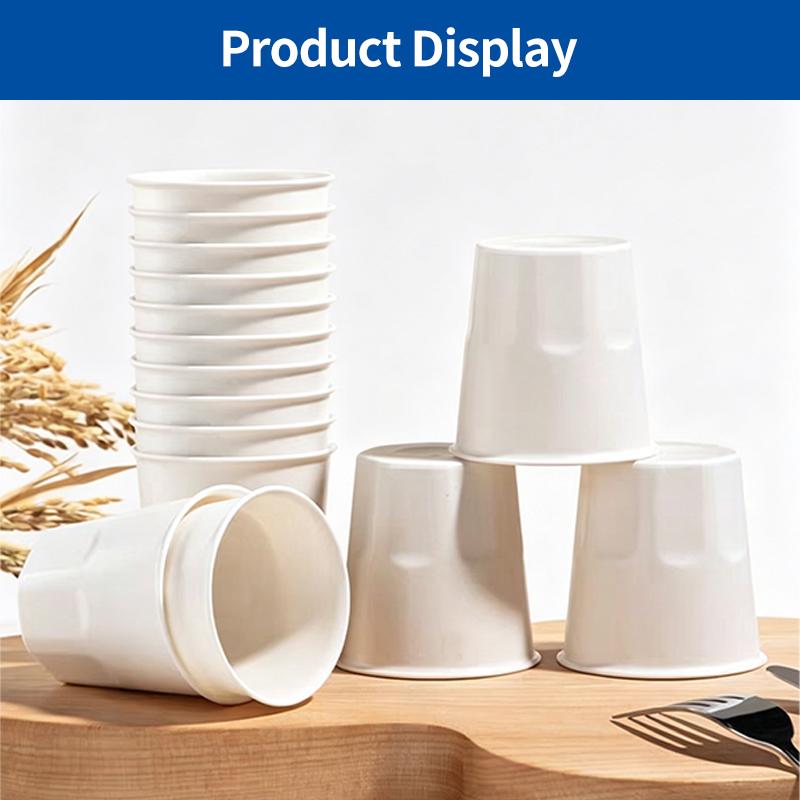 [SG-Packing] 20Pcs Disposable Rice Husk Water Cups Biodegradable Eco Friendly White Drinking Cups Cold & Heat Resistant for Coffee Tea Party Catering Camping
