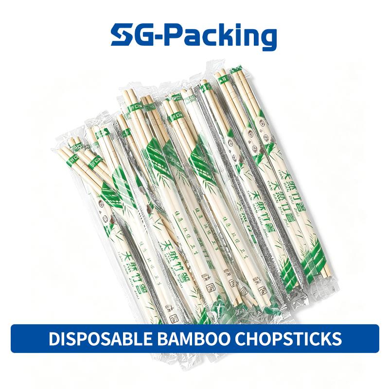 [SG-Packing]  50 Pairs Individually Wrapped Disposable Bamboo Chopsticks Natural Eco-Friendly Panda Packed Wooden Chopsticks for Restaurant Takeaway Party
