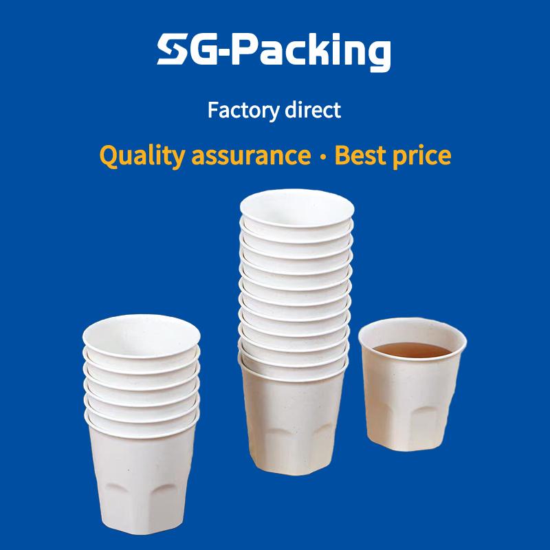 [SG-Packing] 20Pcs Disposable Rice Husk Water Cups Biodegradable Eco Friendly White Drinking Cups Cold & Heat Resistant for Coffee Tea Party Catering Camping