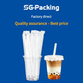 [SG-Packing]  HC06 Individually Wrapped Clear Plastic Straws Disposable Straight Transparent Straws for Bubble Tea Milk Tea Coffee Cold Drinks