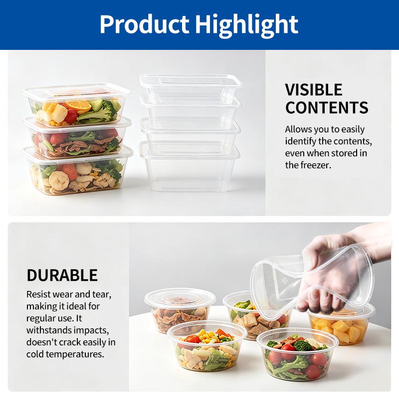 [SG-Packing] Disposable Plastic Food Container with Lid | Food Storage Box | Microwave Safe | Takeaway Packaging Container